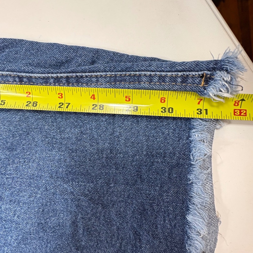 BCBGeneration Womens High Rise Wide Leg Jeans Blue Raw Hem Size 7/28 - Picture 11 of 11